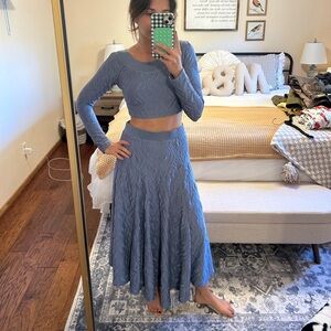 Free People Blue Skirt Set